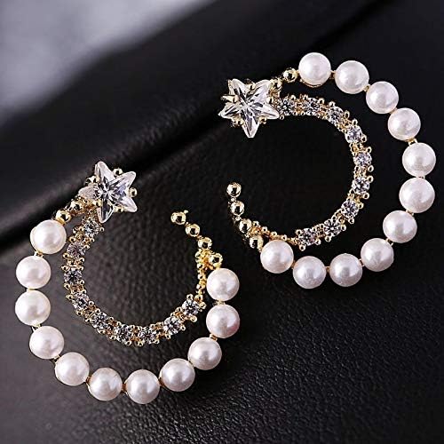 Vintage Moon Pearl Stud Earring