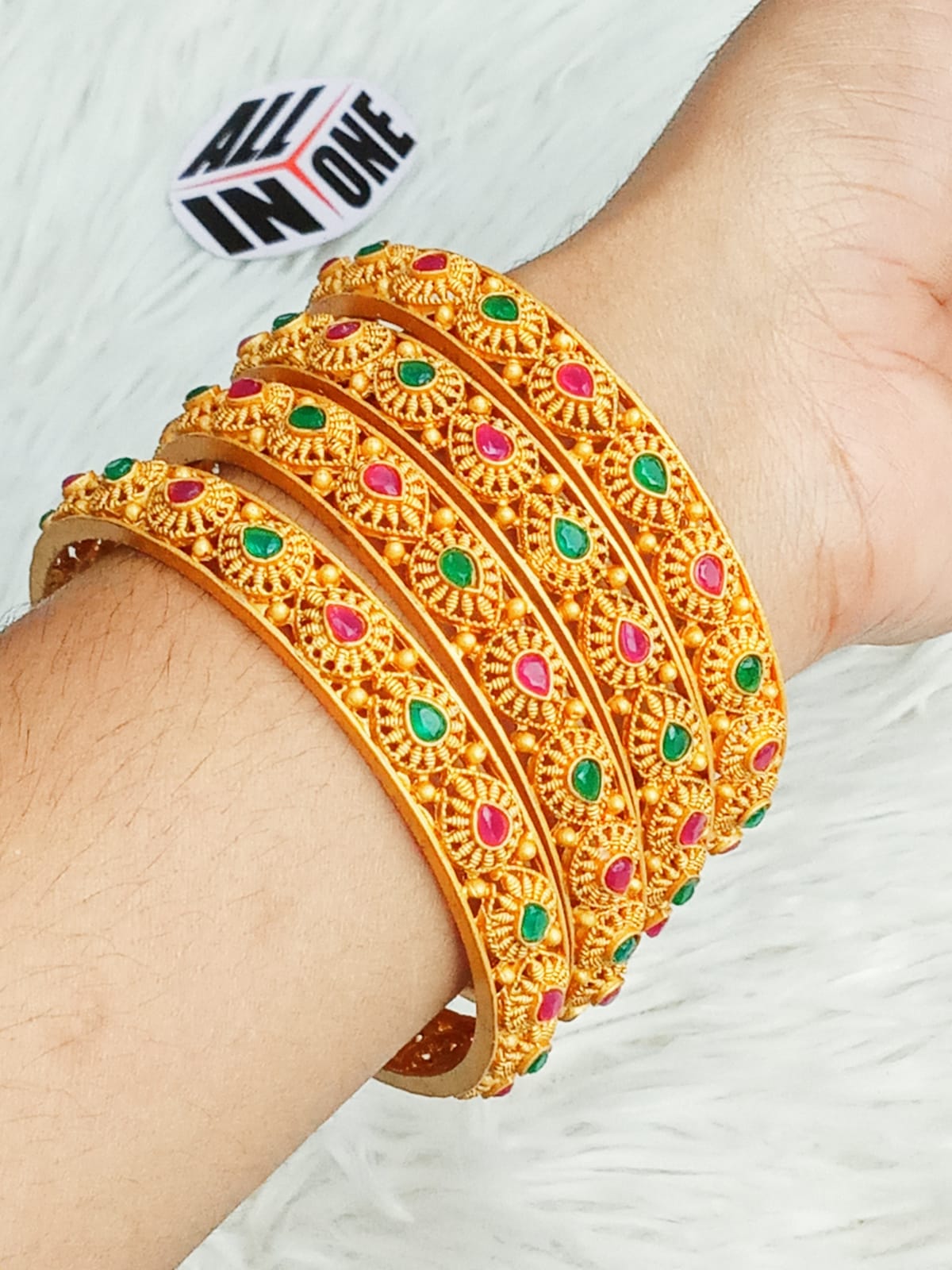 Heritage Kemp Stone Gold-Plated Bangle Set