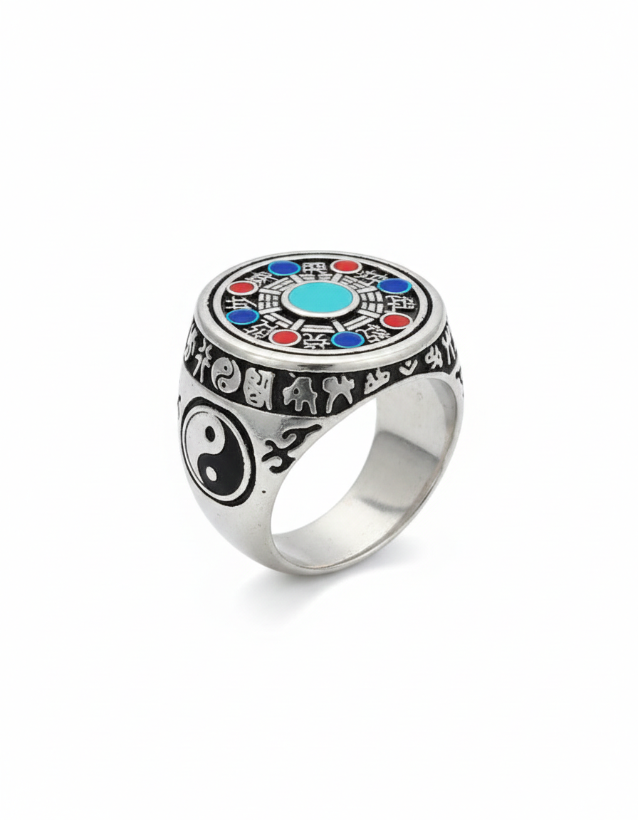 Men’s Silver Mandala Mystic Signet Ring