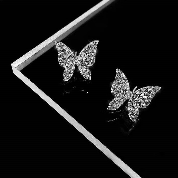 Butterfly White Earrings