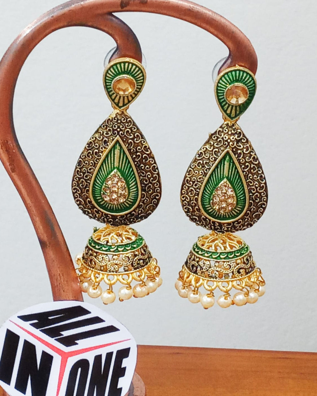 Elegant Crystal Sunburst Jhumka Earrings