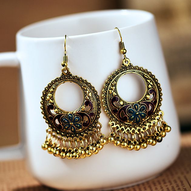 Dangle Drop Antique Metal Jhumka Earring
