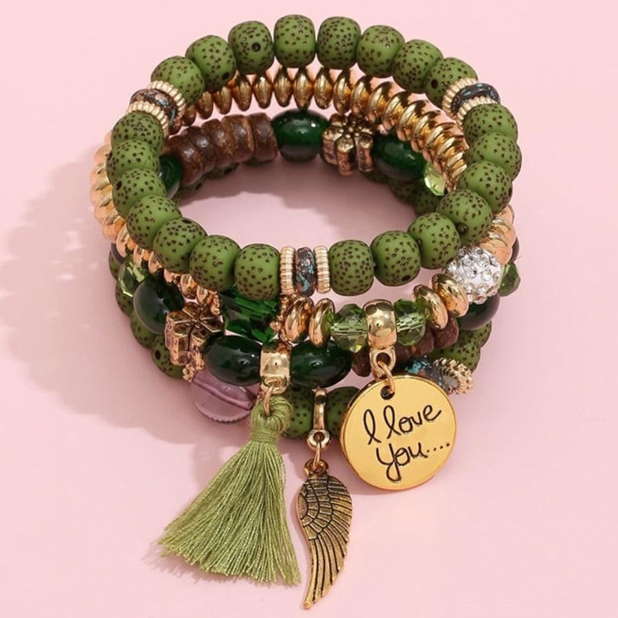Handmade Elegant Colorful Multilayer Bead Bracelet