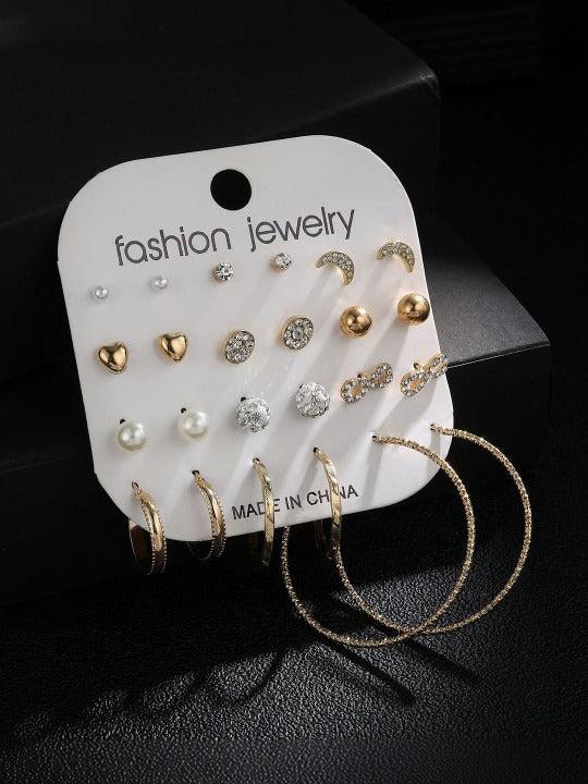 Long Round 12 Pairs Earrings