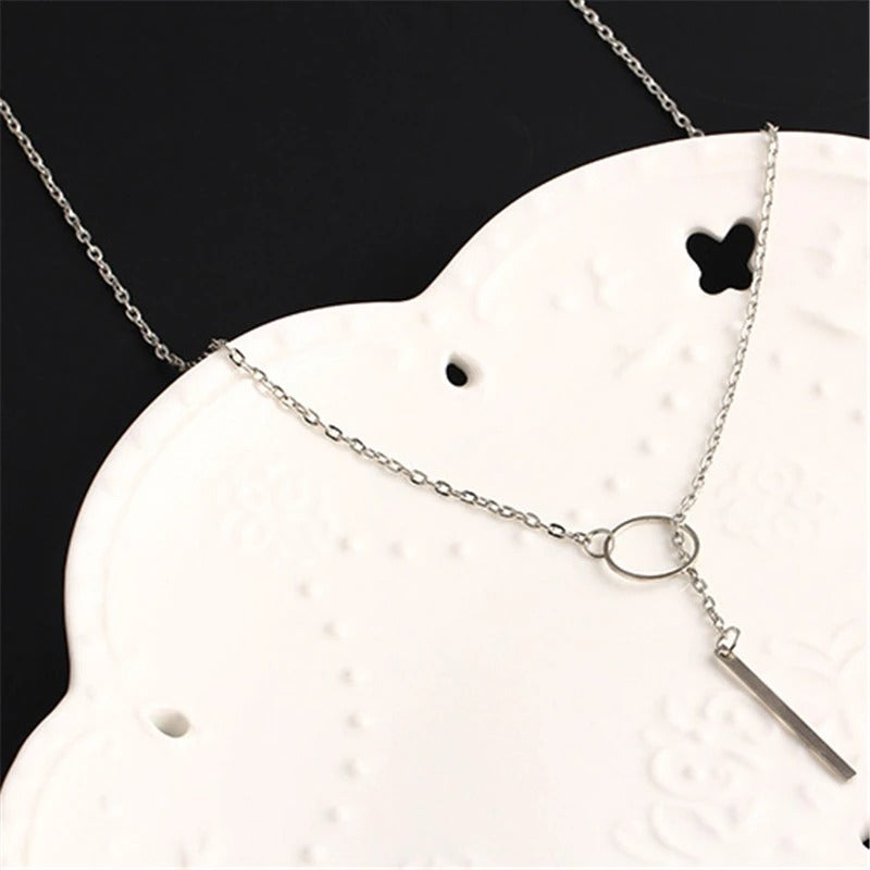 Korean Pendant Silver Choker Necklace
