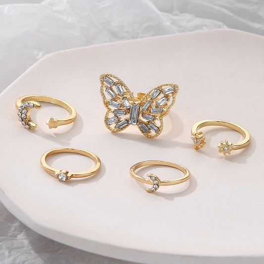 5 pcs Butterfly Ring Set