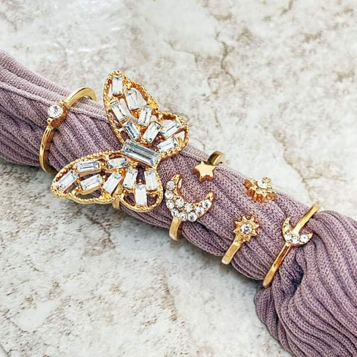 5 pcs Butterfly Ring Set