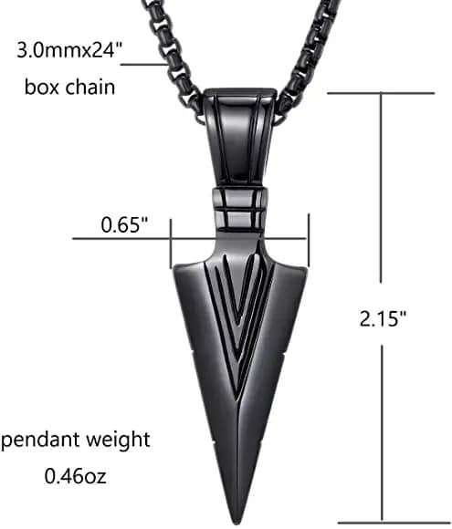 Stainless Steel Cool Spearpoint Arrowhead Pendant