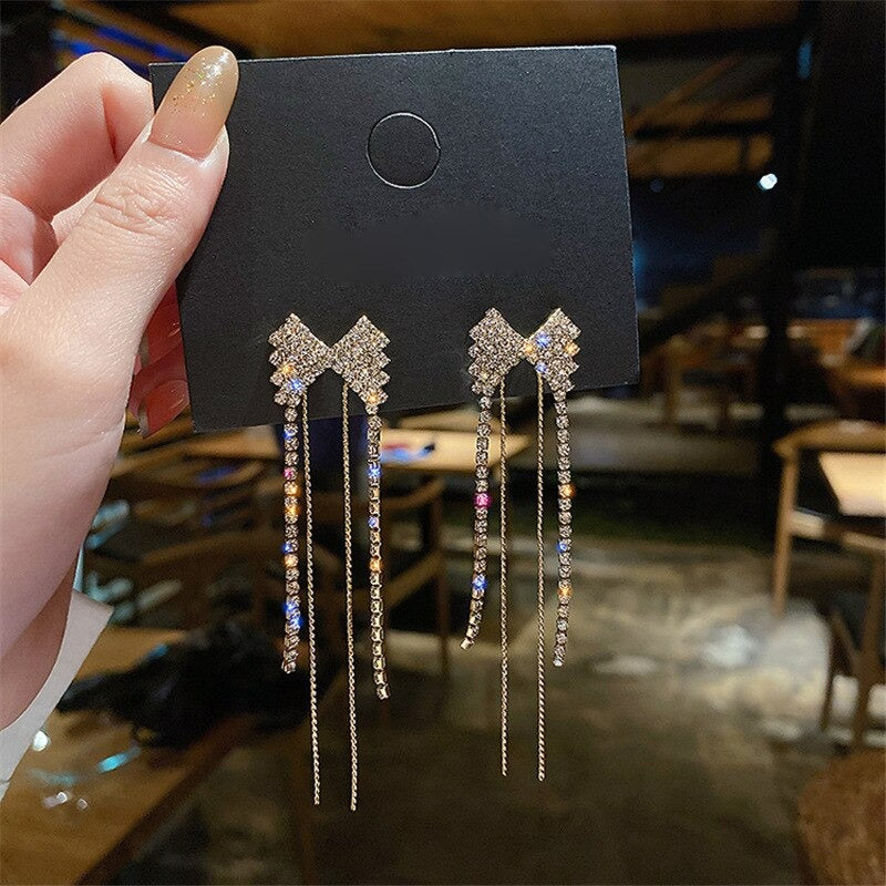 Long Tassel Butterfly Drop Earrings