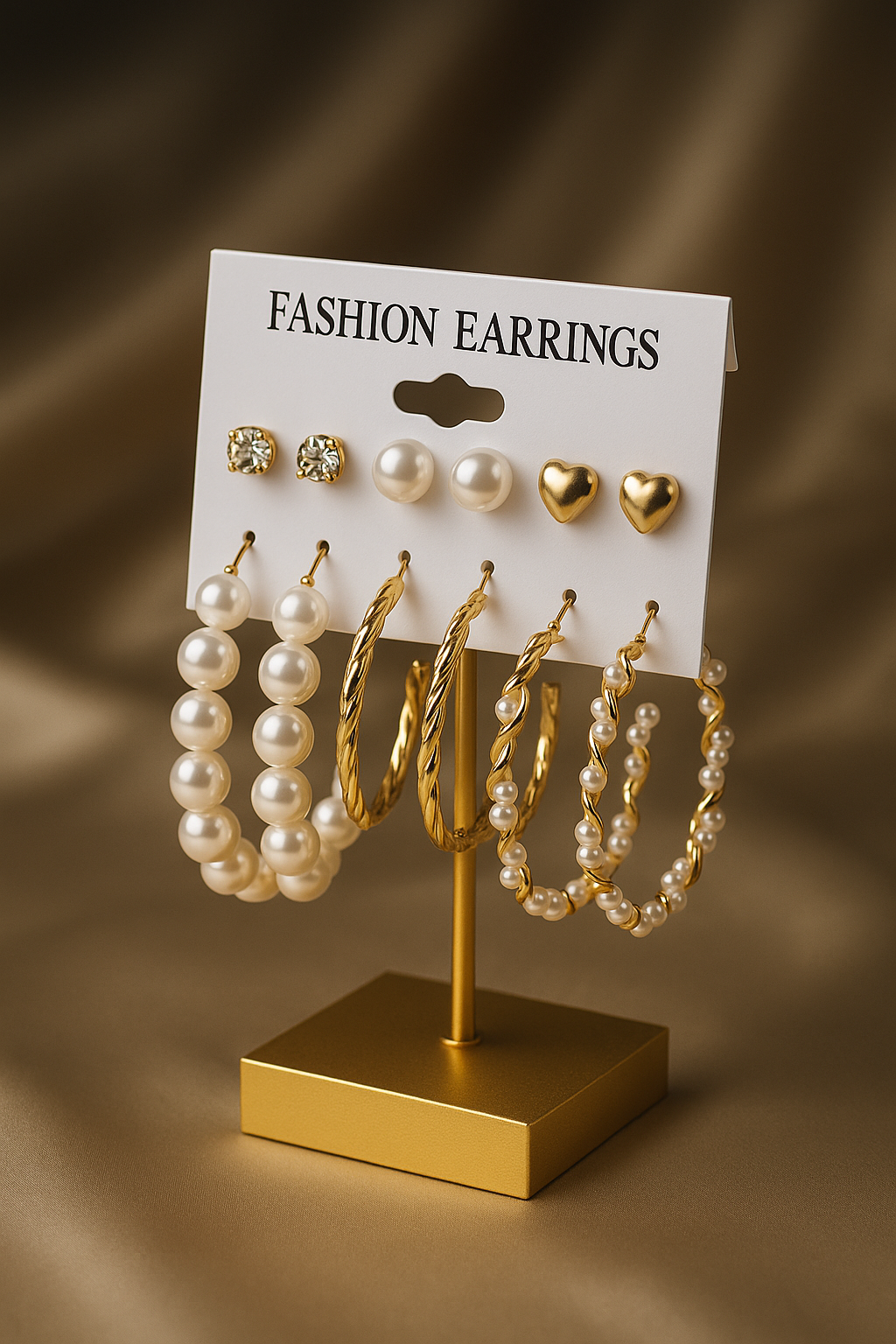 Trendy 6 Pairs Pearl Stud Earrings