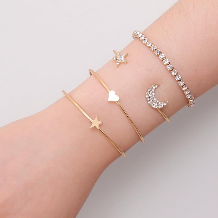 4PC Simple Fashion Star Moon Bracelet