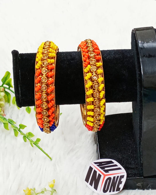 Sunset Serenade Multi-Color Beaded Bangles