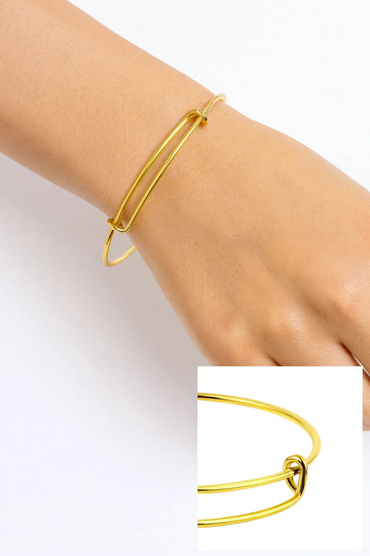 Women’s "Infinite Loop" Gold Adjustable Bangle