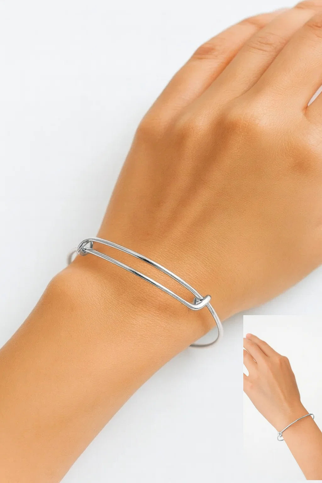 Women’s "Infinite Loop" Silver Adjustable Bangle