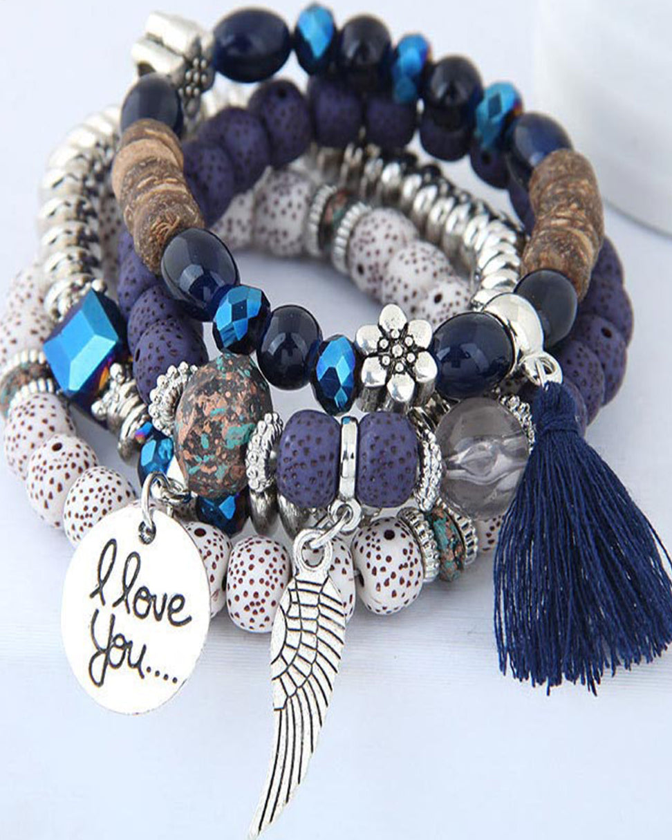 Handmade Elegant Colorful Multilayer Bead Bracelet