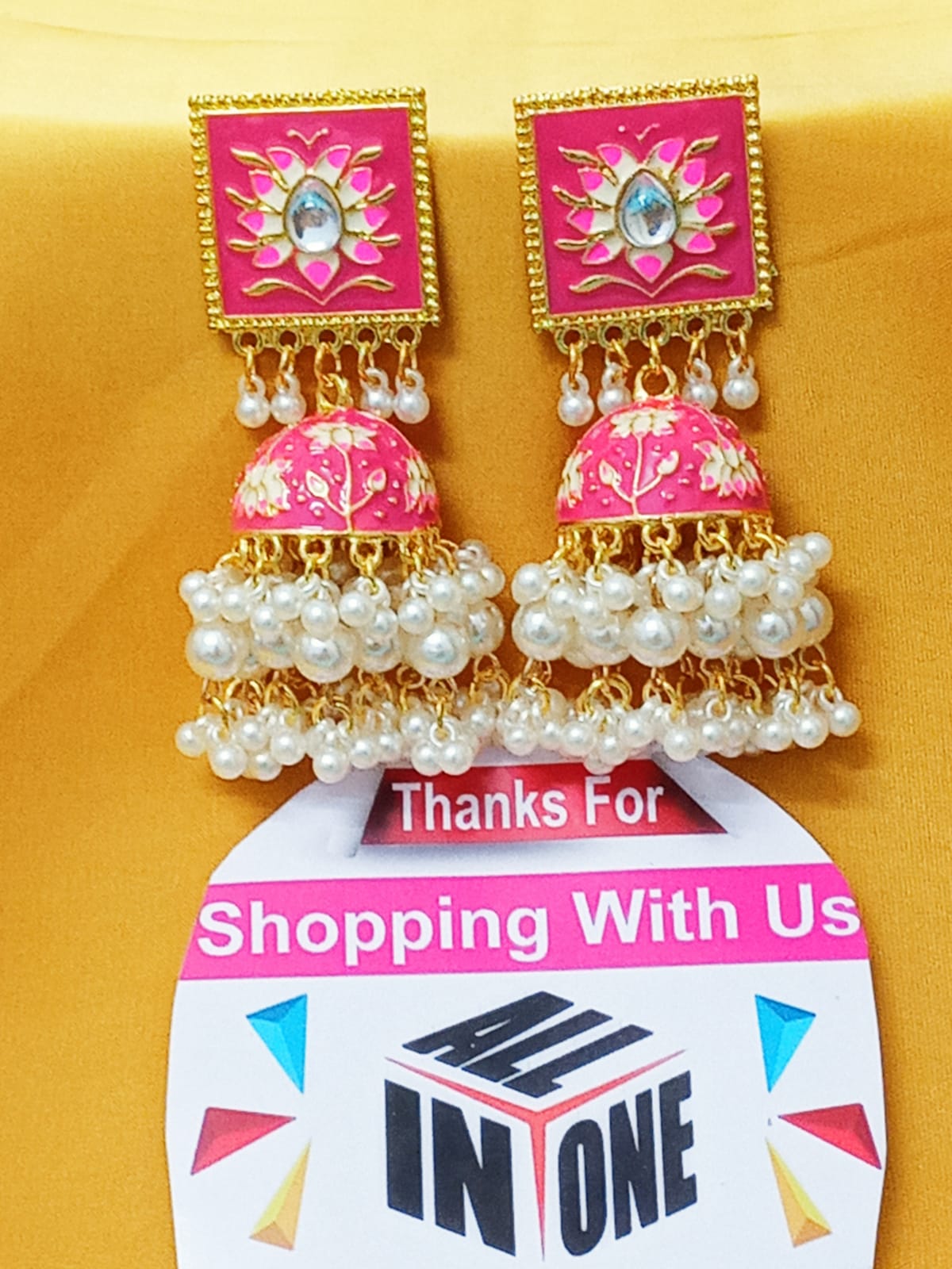 Imperial Fuchsia Pearl Jhumka Drops