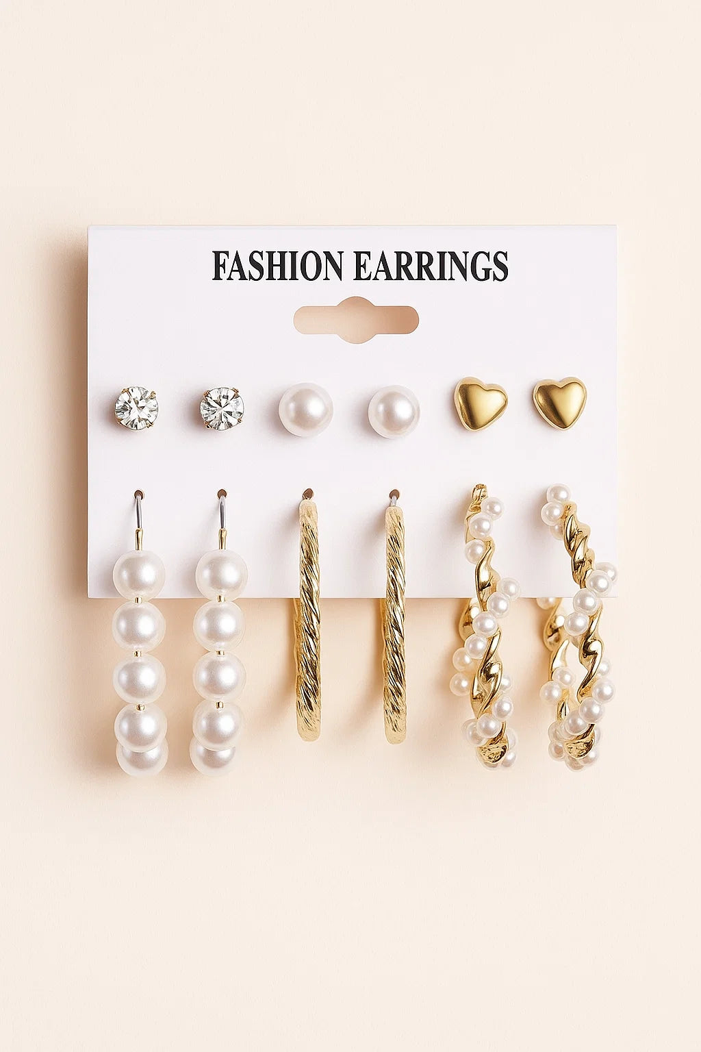 Trendy 6 Pairs Pearl Stud Earrings