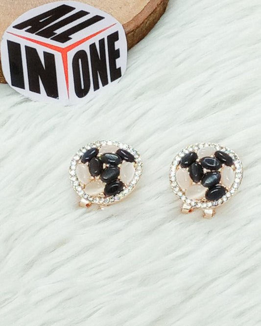 Diamond Cubic Zirconia French Clip Oval Earrings