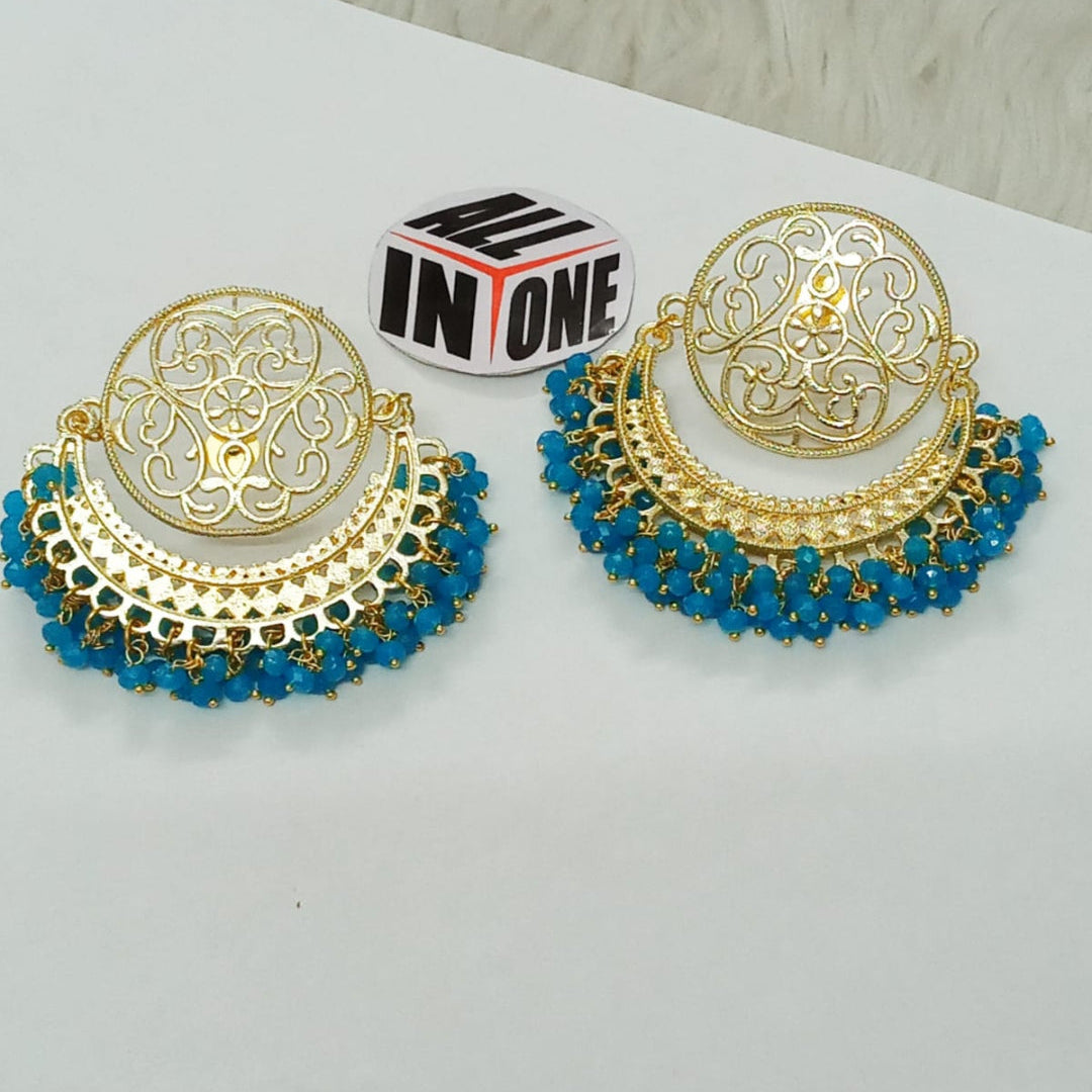 Azure Filigree Chandbali Earrings