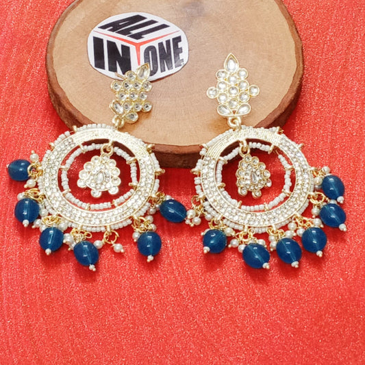 Multicolored Seed Bead Chandbali Earring