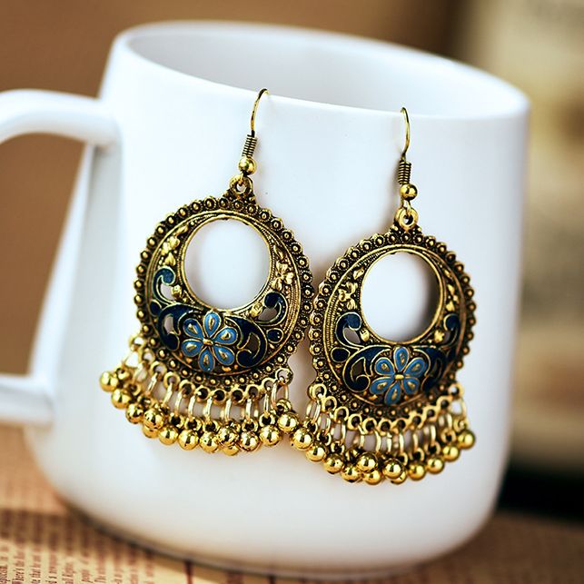 Dangle Drop Antique Metal Jhumka Earring