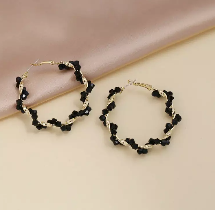 Boho Black Dangle Earring