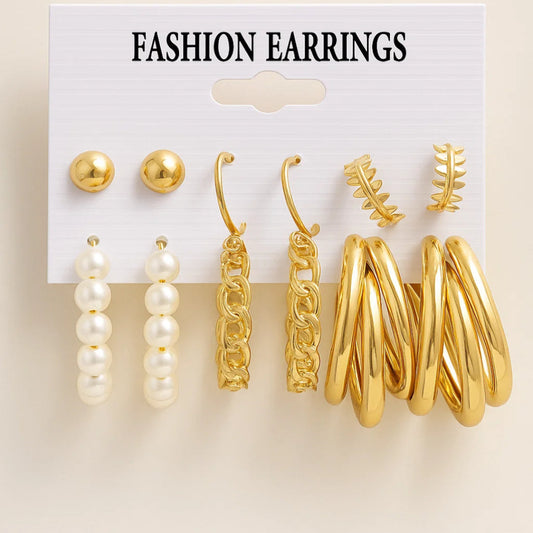 Golden Luxe Mixed-Element 6-Pair Set