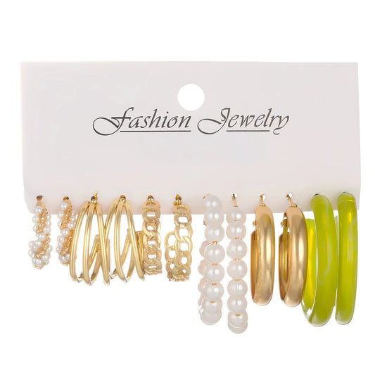 Women’s "Golden Grove" 6-Pair Mixed Earring Set