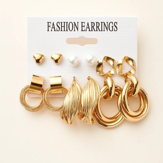 Women’s "Golden Gala" 6-Pair Mixed Earring Set