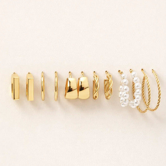 Women’s "Golden Luxe" 6-Pair Essential Hoop Set