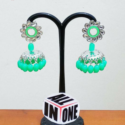 Kundan & Coral Floral Chandbali Earrings