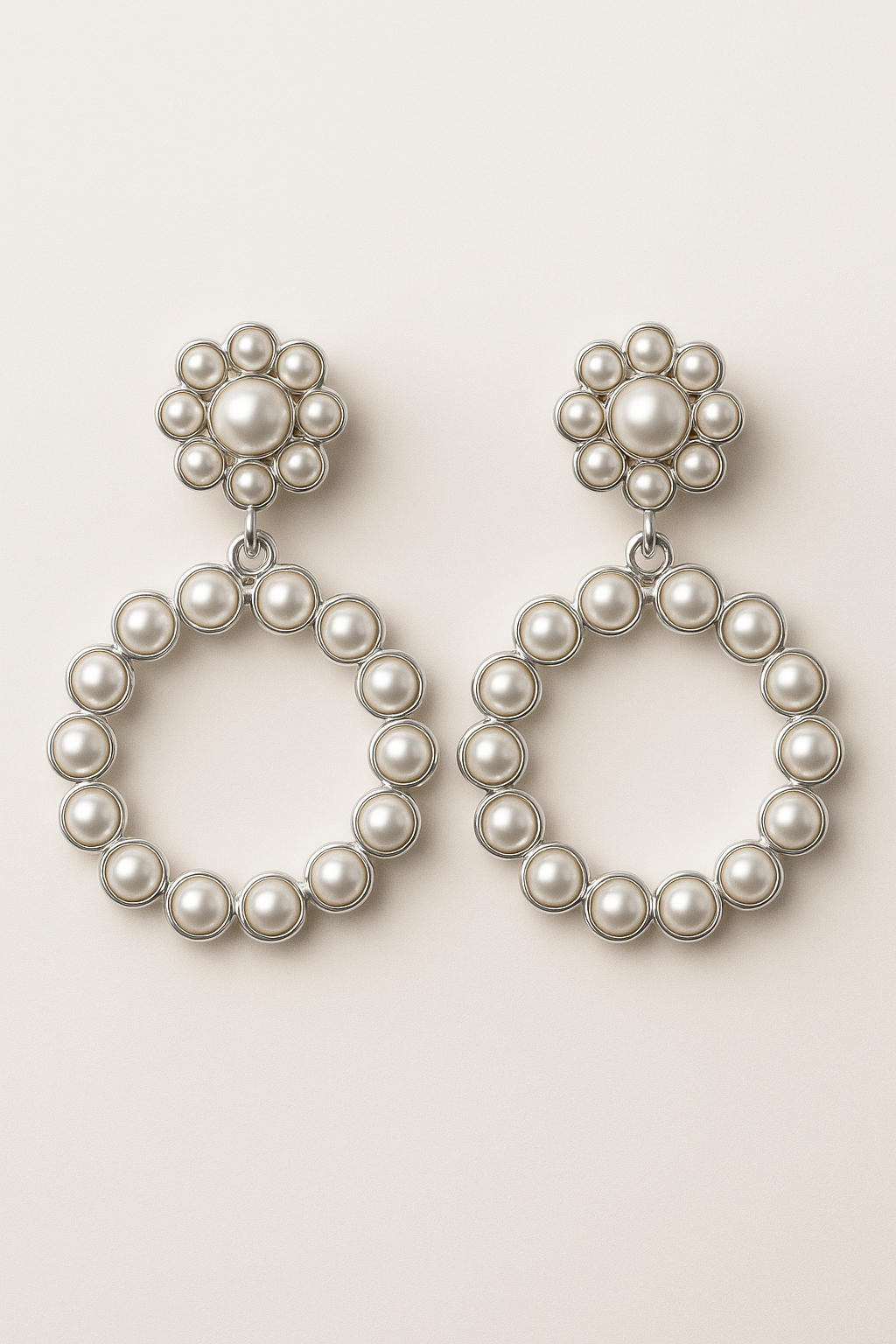 Vintage Metal Big Rhinestone Round Earring