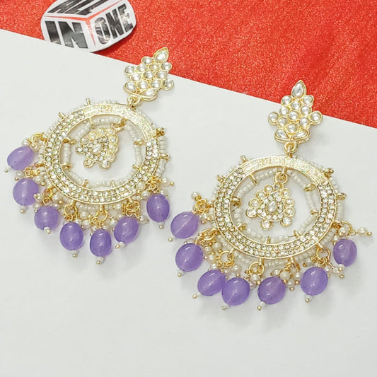 Kundan Circle Drop Earrings