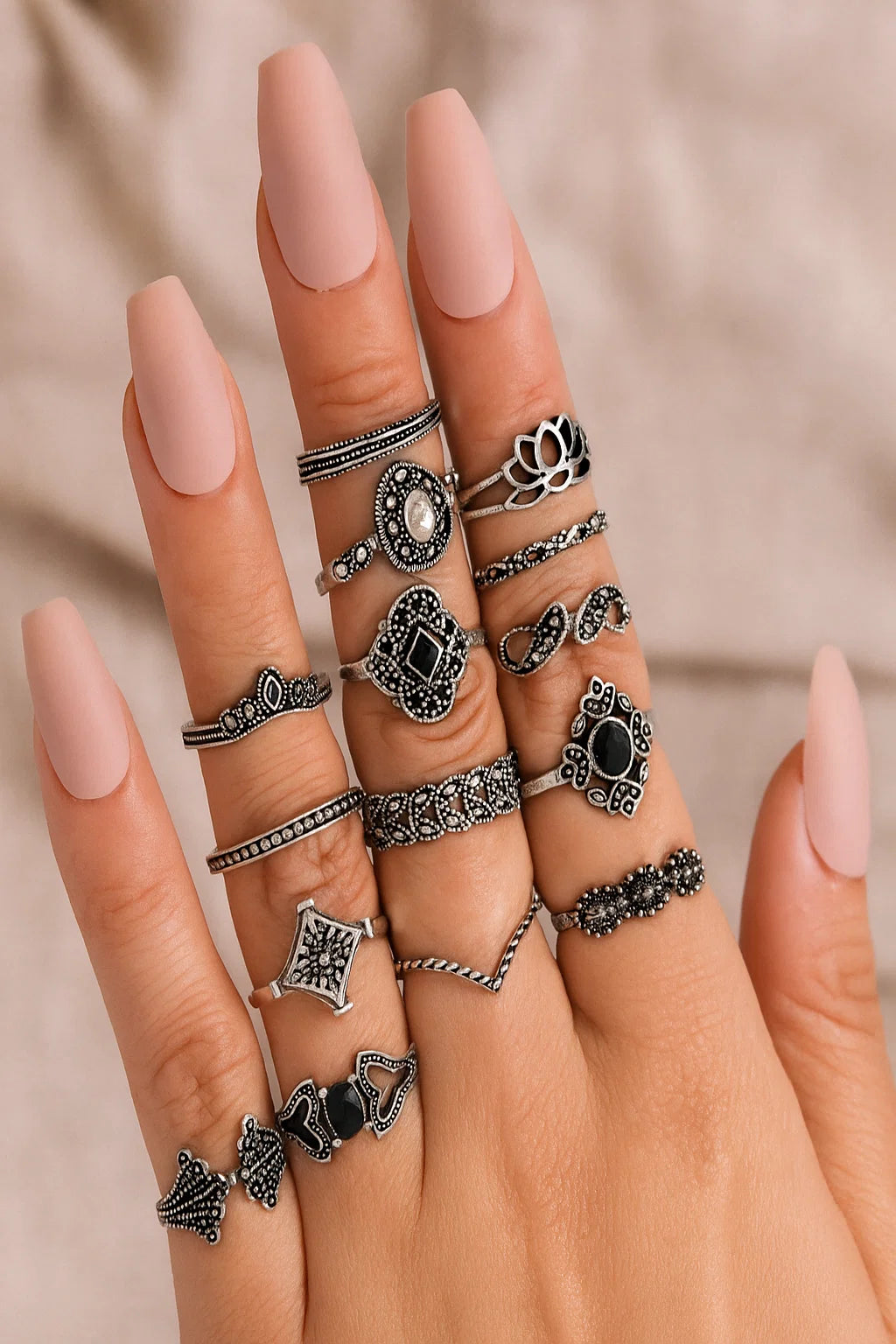 Trendy 15 Pcs Ring Set