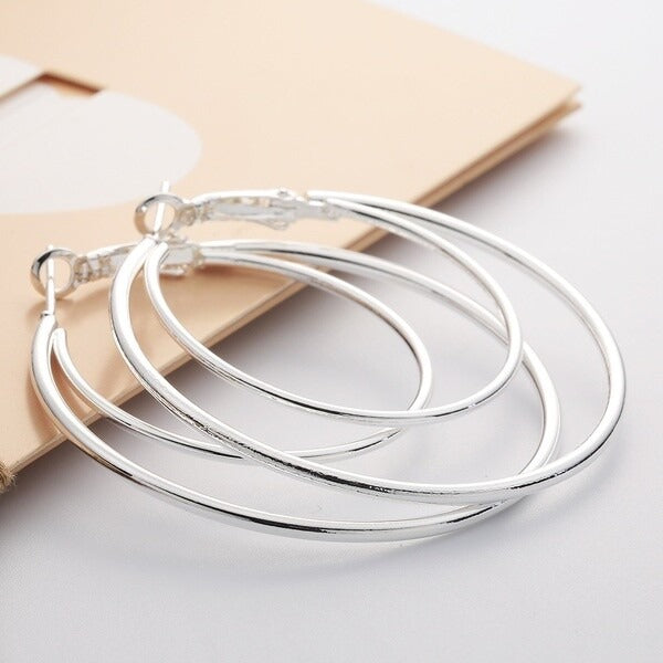 Trendy Fashionable Simple Large Hoop Earrings