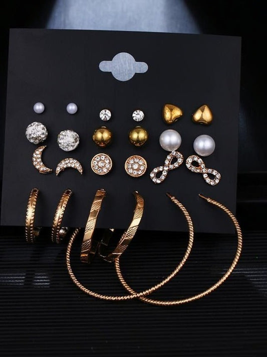 Long Round 12 Pairs Earrings