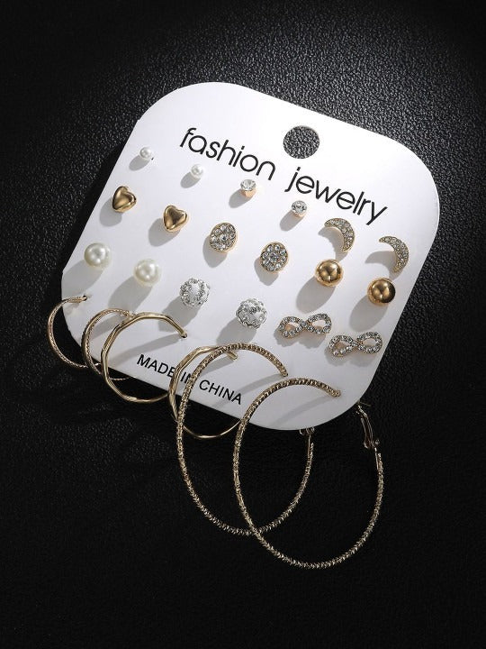 Long Round 12 Pairs Earrings