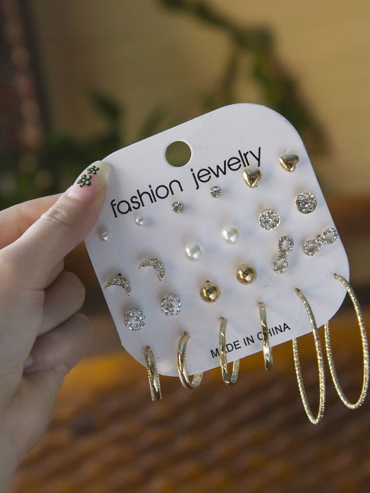 Long Round 12 Pairs Earrings