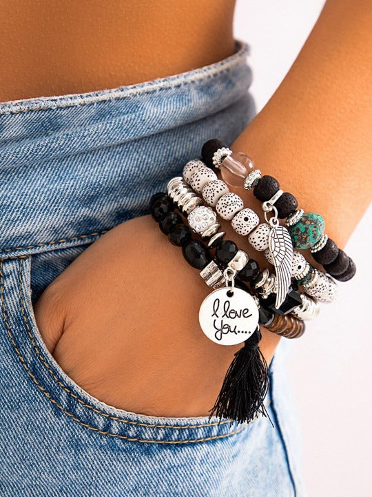 Handmade Elegant Colorful Multilayer Bead Bracelet