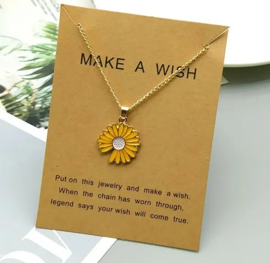 Trendy Daisy Necklace Sun Flower