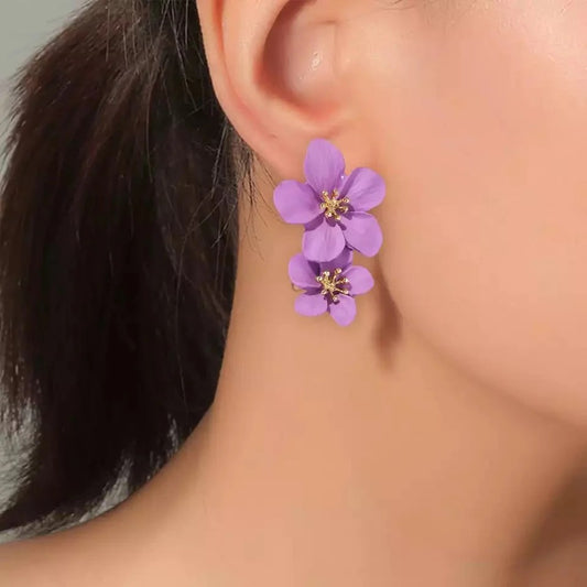 Floral drop earrings