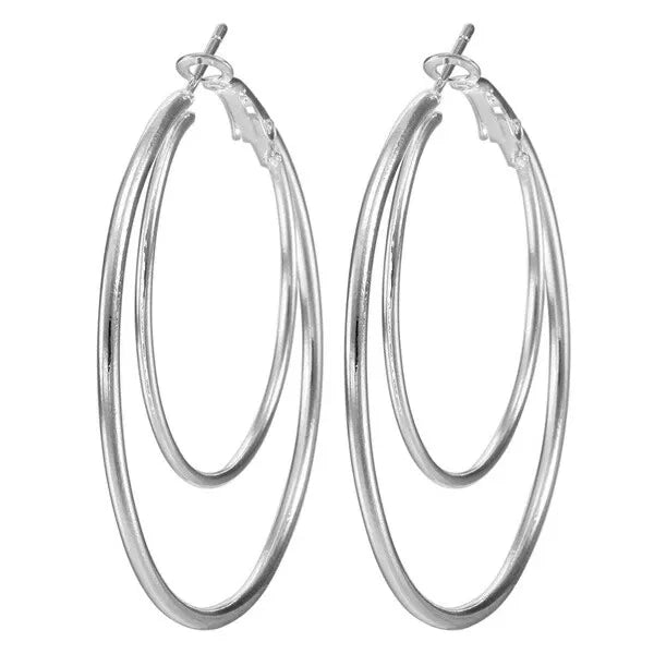 Trendy Fashionable Simple Large Hoop Earrings
