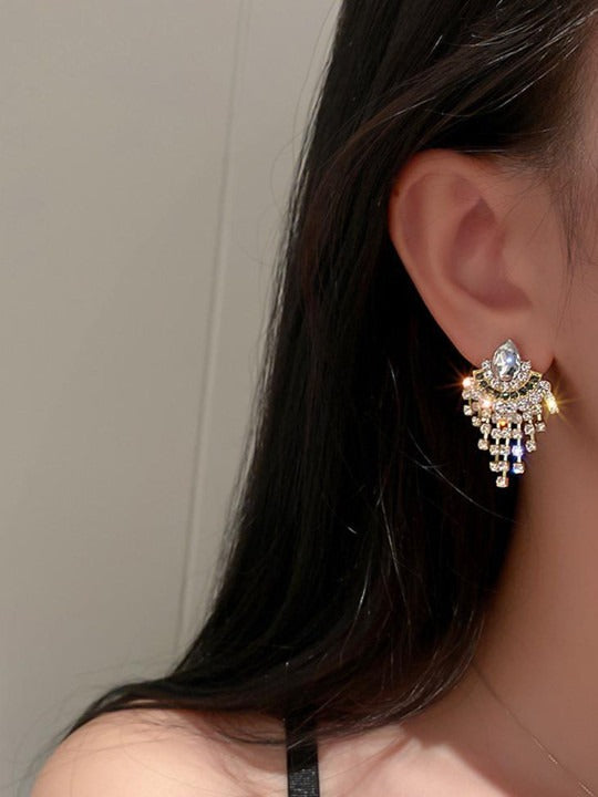 Geometric Pearls Drop Earrings