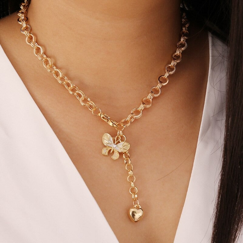 Lucky Butterfly Clover Necklace