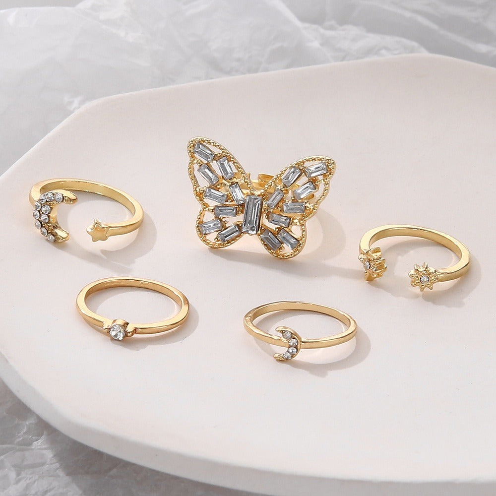 5 pcs Butterfly Ring Set