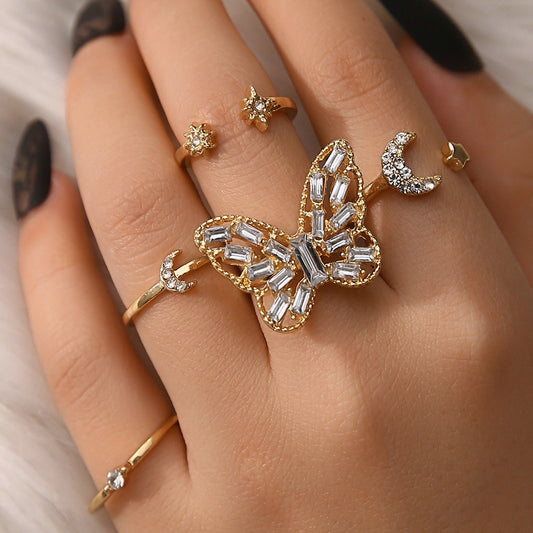 5 pcs Butterfly Ring Set