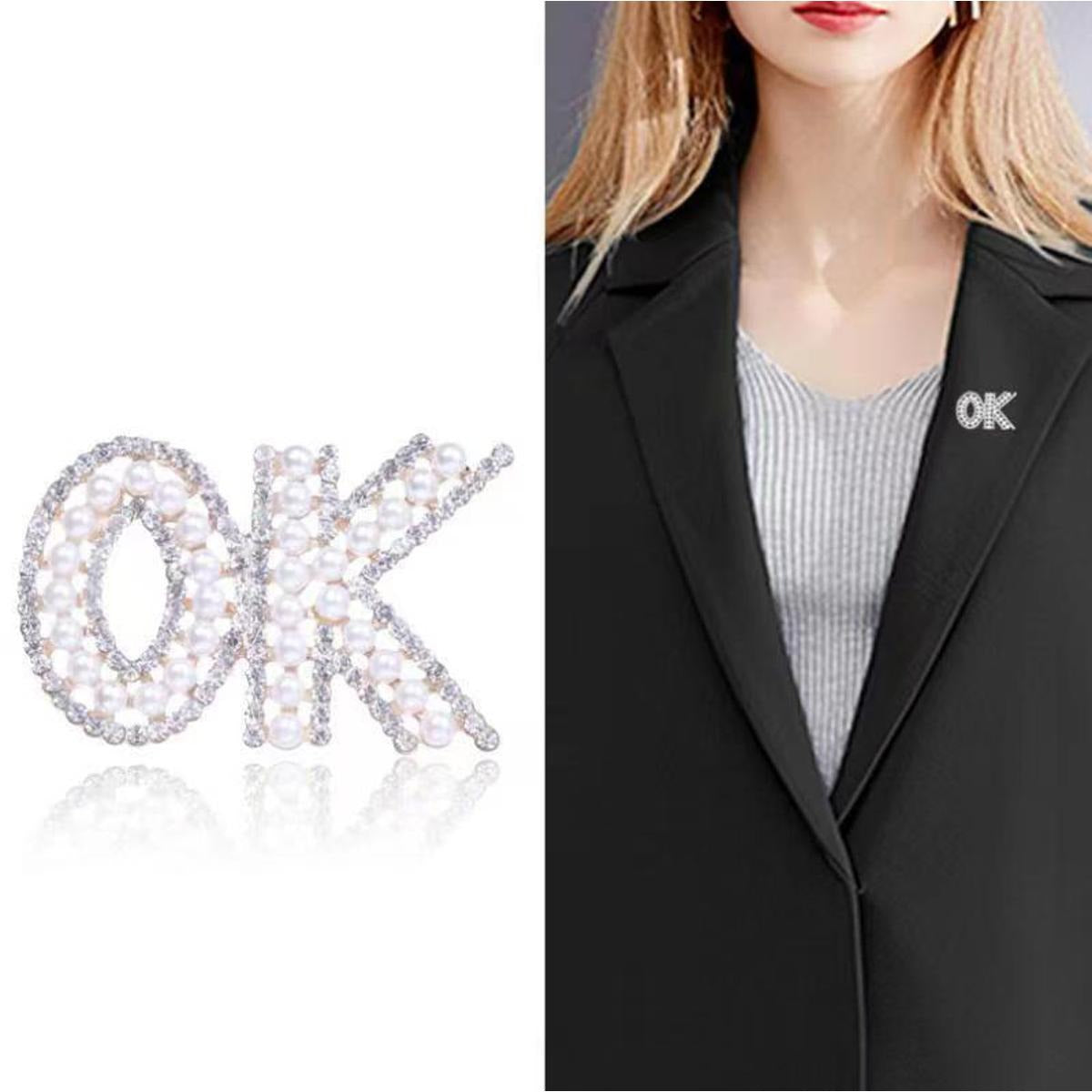 OK Pearl Crystal Brooch Hijab Safety Pin