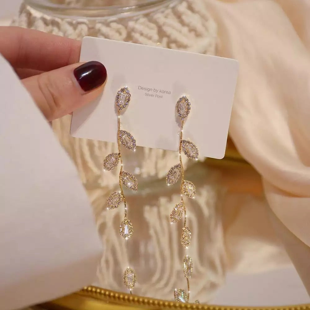 Gold Plated Leaves Earring