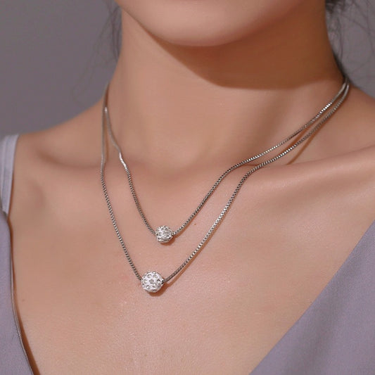 Ball Pendants Sweet Double Layers necklace
