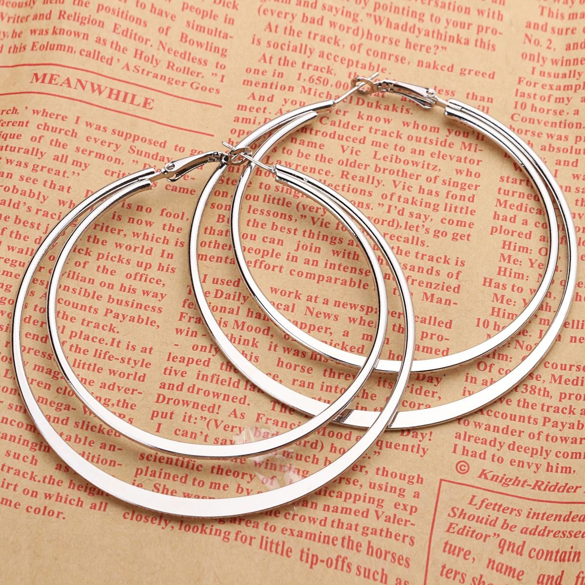 Trendy Fashionable Simple Large Hoop Earrings